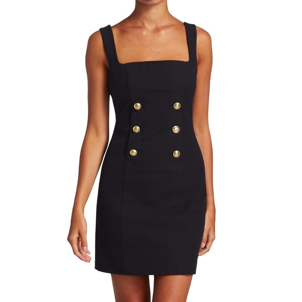 Derek Lam 10 Crosby Miley Double-Breasted Mini Dress Black Size 8 NEW NWT